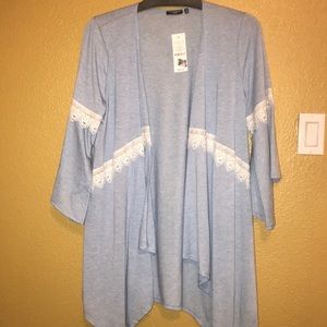 Hannah Light Blue Cardigan w Lace